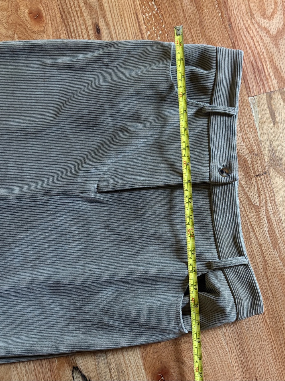 Very comfortable Stretchy skirts Olive Green Corduroy Pencil Pants - Picture 4 of 6